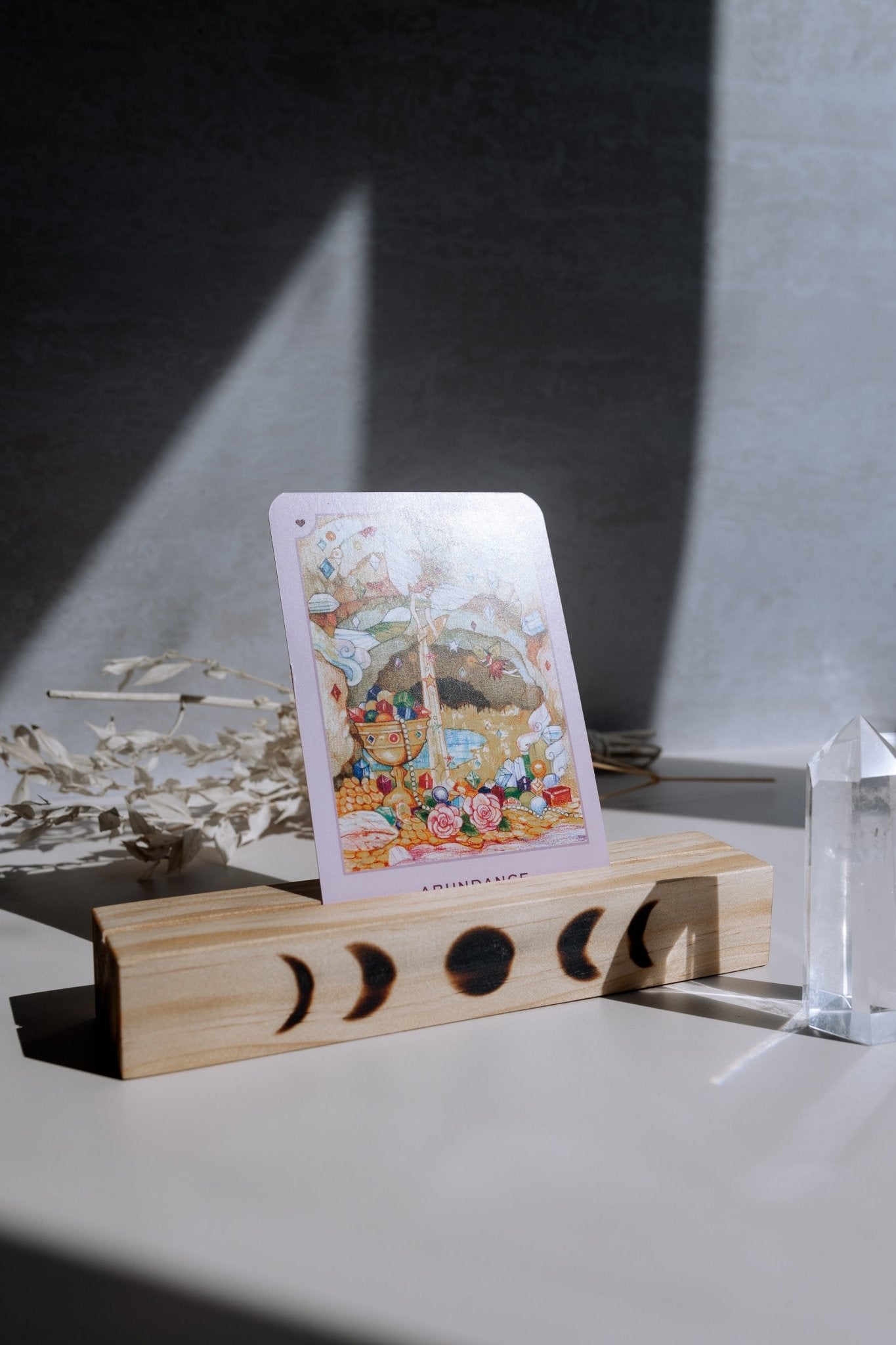 Wooden Oracle & Tarot Card Display Stand - Knight Inspired